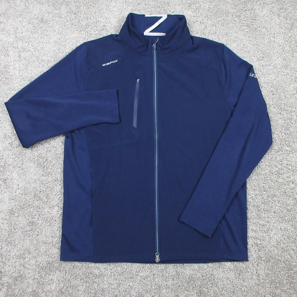 Zero Restiction Jacket Mens Large Blue Performance Golf Windbreaker Lightweight